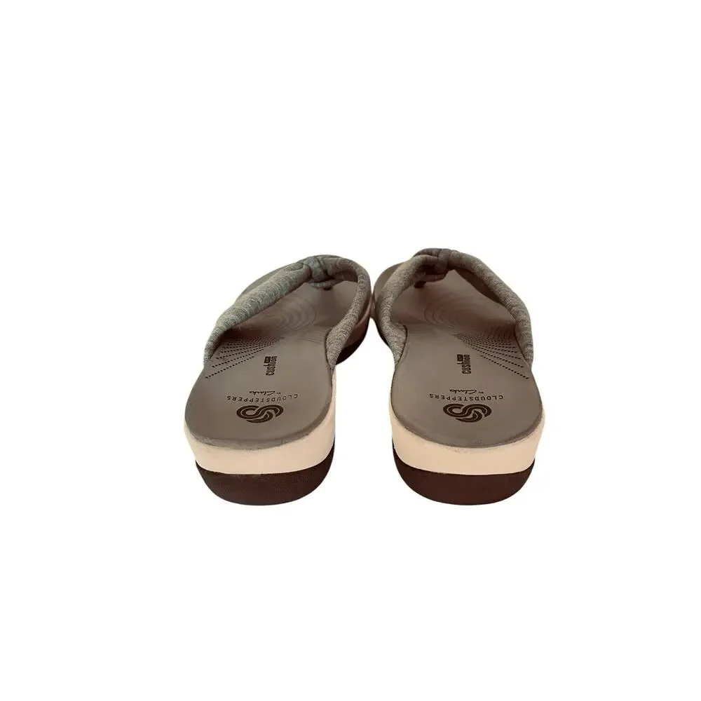 Clark's Cloudsteppers Women’s Flip Flop Thong Gray Sandals Size 8